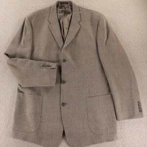 VTG Tweed Jacket XL XLT 46L Gray Marled 100% Wool Blazer Canada DKNY